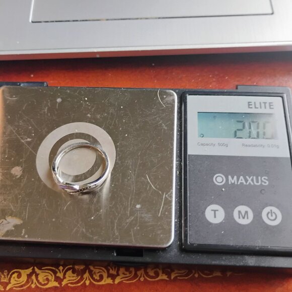 Sterling Silver Infinity Knot Ring W/ Opal Inlay and Cubic Zirconia Size 7.5 - Picture 4 of 4